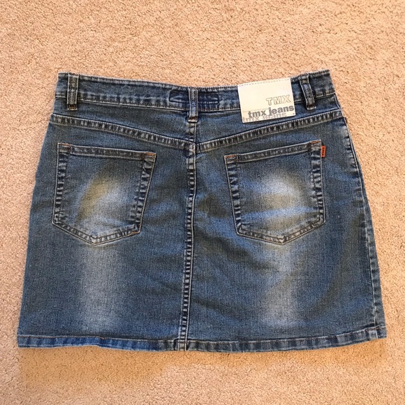 TMX Denim Mini Skirt Size M Blue - Picture 3 of 9
